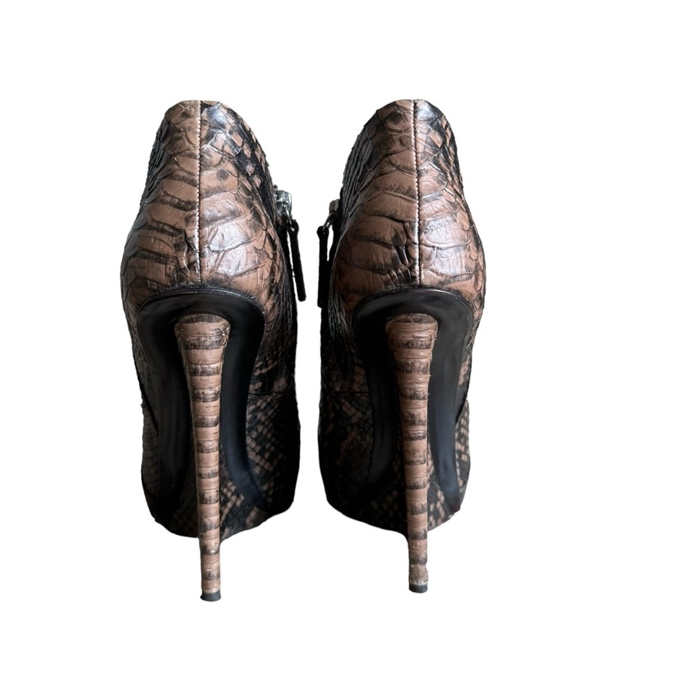 Giuseppe Zanotti Python Wedge Ankle Booties Brown… - image 6